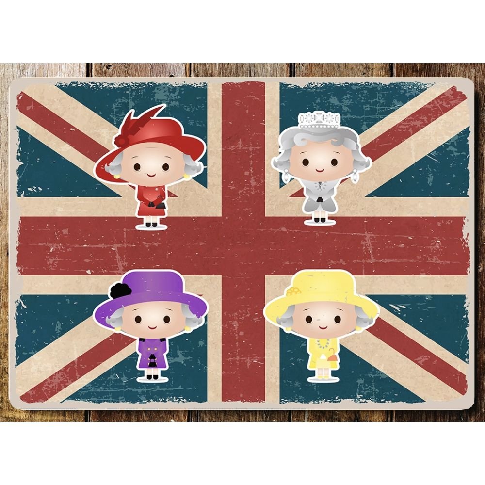 PLAQUE METAL 20x15CM - REINE POP ART