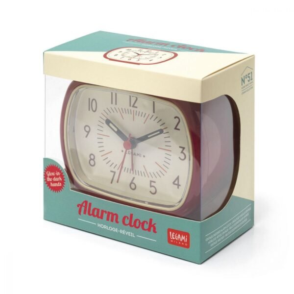HORLOGE-REVEIL VINTAGE ROUGE – Image 2