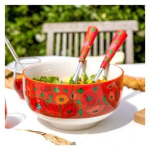 MATINAL SALADE - SALADIER EN PORCELAINE - COQUELICOTS