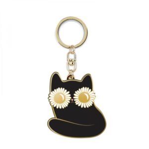 PORTE CLÉS MÉTAL - RETRO LOVE (CHAT)