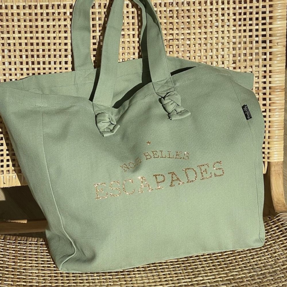 CABAS LILY-SAUGE- "NOS BELLES ESCAPADES"