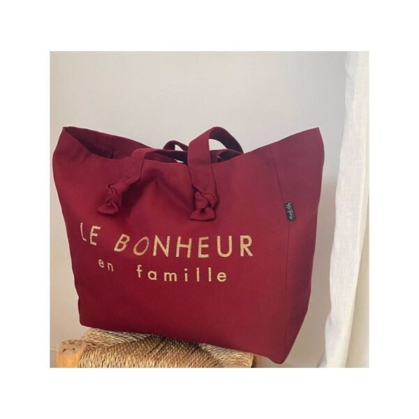 CABAS LILY BORDEAUX LE BONHEUR EN FAMILLE