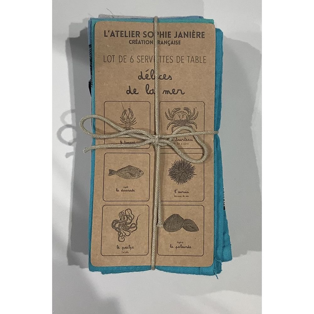 LOT DE 6 SERVIETTES - LA MER