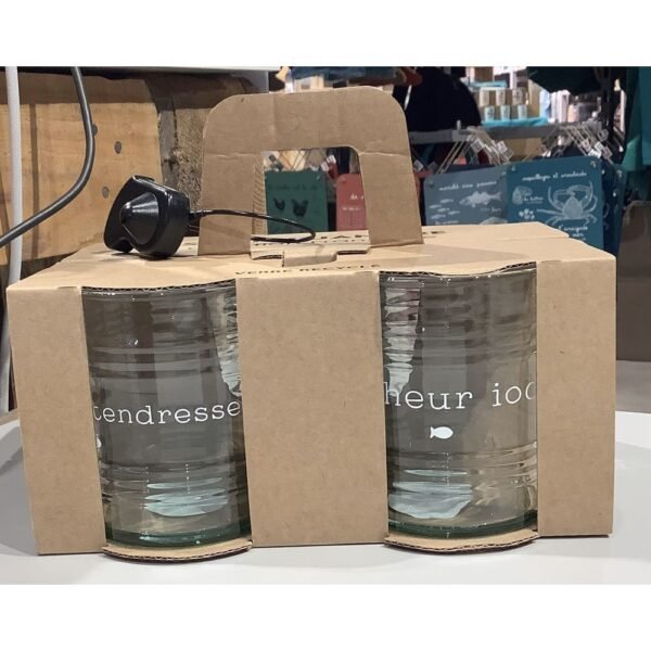 LOT DE 4 VERRES BIDON RECYCLÉ