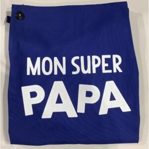 TABLIER- MON SUPER PAPA-BLEU OUTRE MER