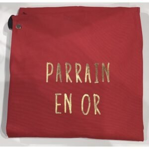 TABLIER- PARRAIN EN OR-BORDEAUX