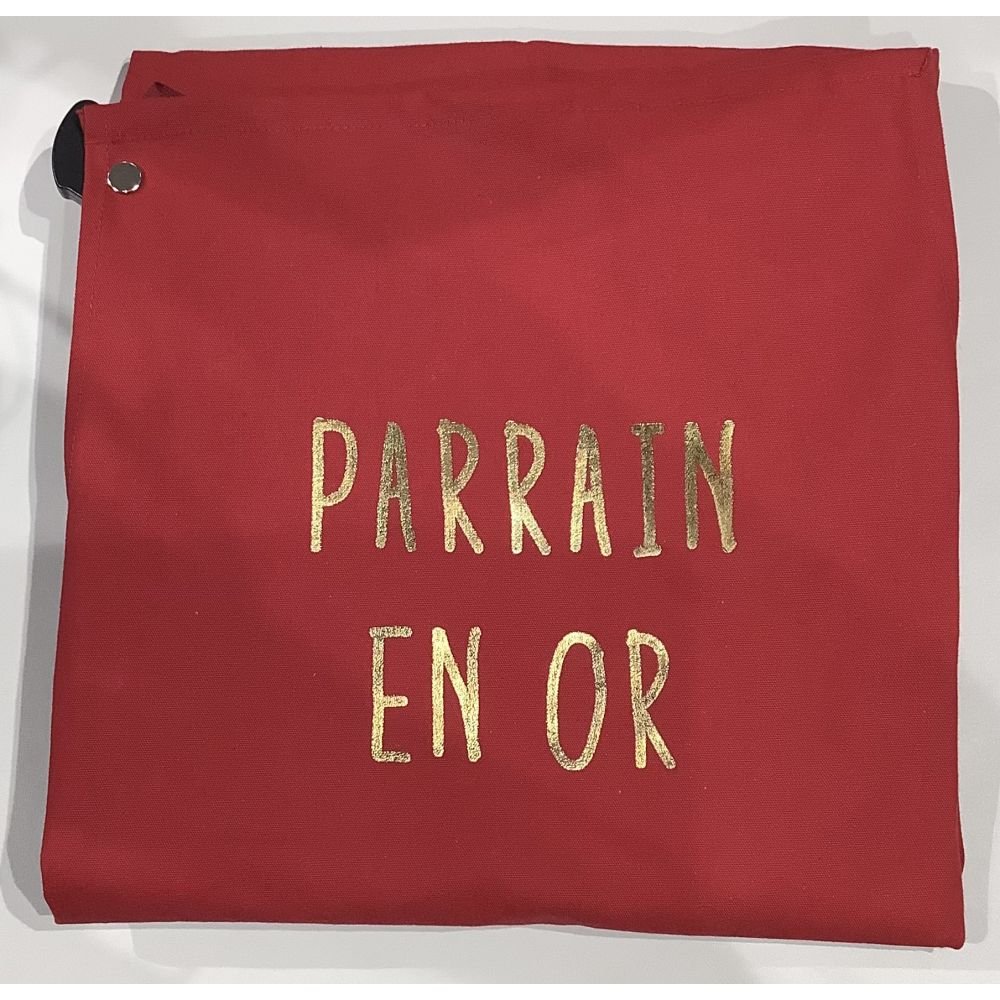 TABLIER- PARRAIN EN OR-BORDEAUX