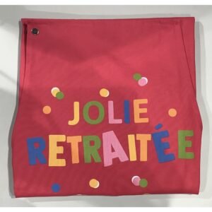 TABLIER - JOLIE RETRAITÉE - ROSE FRAMBOISE