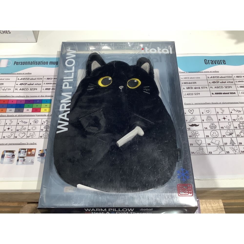 BOUILLOTTE GRAINES CHAT NOIR