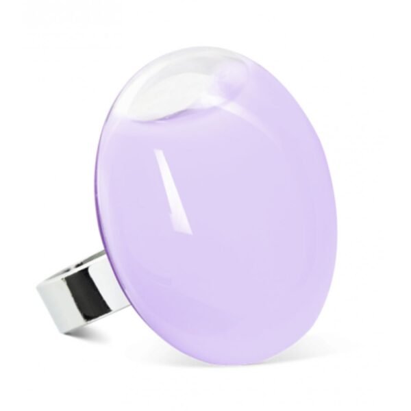 LS - BAGUE GALET MEDIUM MILK PASTEL - LILAC