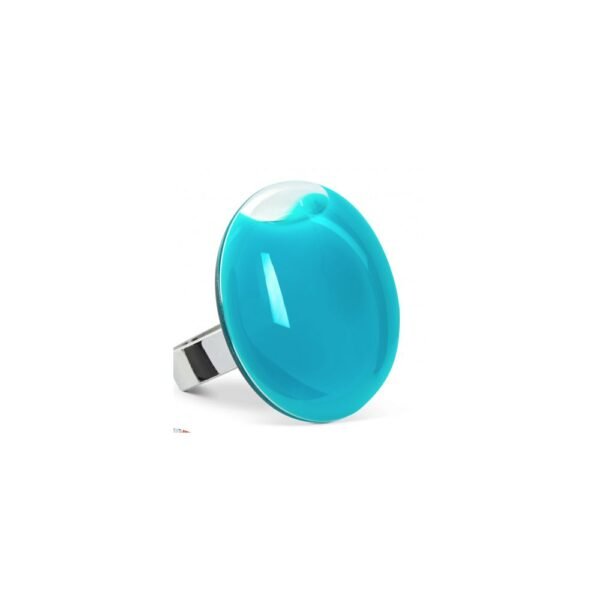 LS - BAGUE GALET MEDIUM MILK PASTEL - TURQUOISE