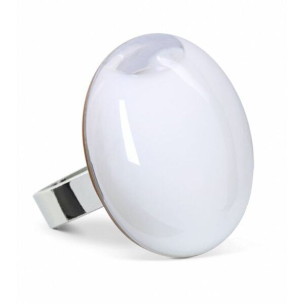 LS - BAGUE GALET MEDIUM MILK PASTEL - WHITE