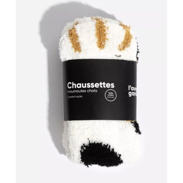 CHAUSSETTES MOUMOUTE CHAT TACHETÉE NOIR