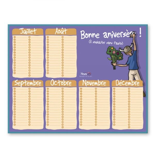 CALENDRIER AIDE-MEMOIRE ANNIVERSAIRE – Image 2