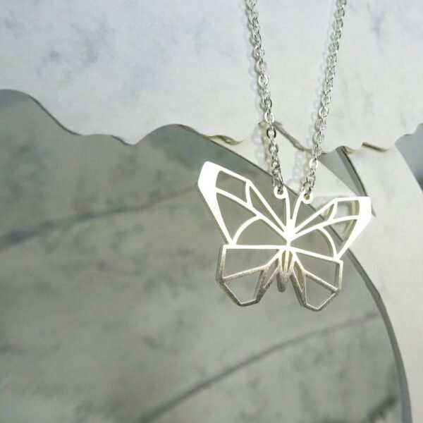 COLLIER PAPILLON ARGENT