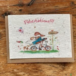 FELICITATIONS LAPINS CARTE A PLANTER