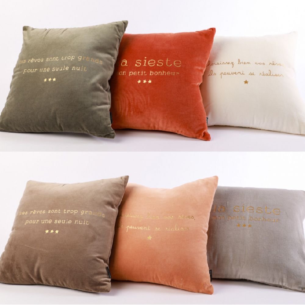 COUSSIN CARRÉ VELOURS 45X45CM REVES SIESTE NUIT