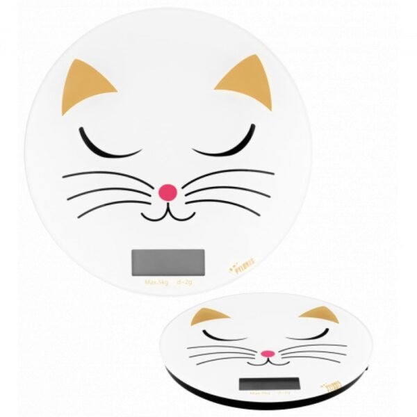 BALANCE DE CUISINE - CHAT BLANC