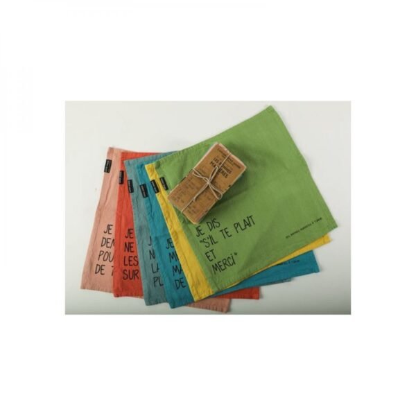 LOT DE 6 SERVIETTES - LES BONNES MANIERES