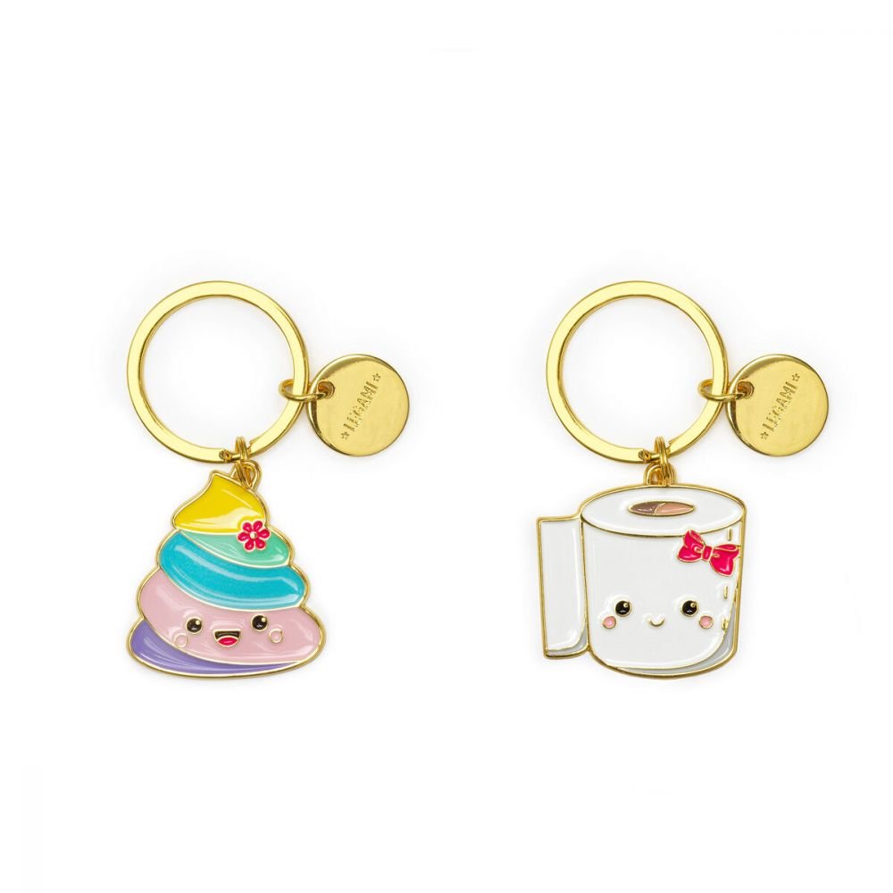 PORTE CLES METAL - Papier toilette et bouse kawaii