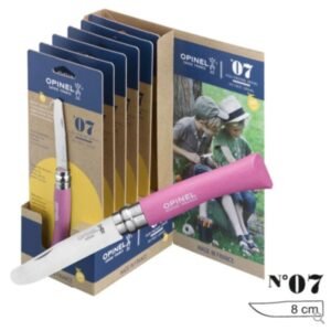 COUTEAU BOUT ROND FUSHIA N°7 INOX OPINEL