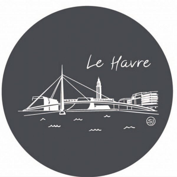 6 DESSOUS DE VERRE BOIS - LE HAVRE SKYLINE