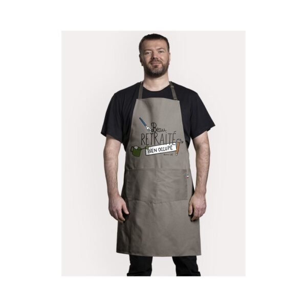 TABLIER - BEAU RETRAITE - GRIS