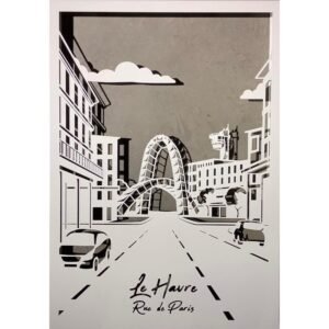 TABLEAU MURAL BLANC LE HAVRE - RUE DE PARIS