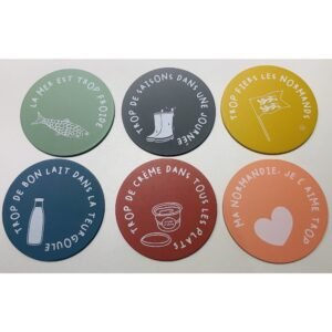 6 DESSOUS DE VERRE BOIS - NORMANDIE TROP