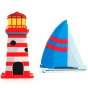 SET D'ÉPONGES PHARE ET BATEAU
