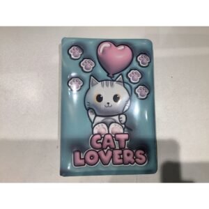 CAHIER 3D CHAT BLANC