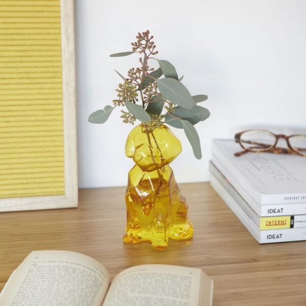 VASE SPHINX CHIEN 15 CM AMBRE – Image 2