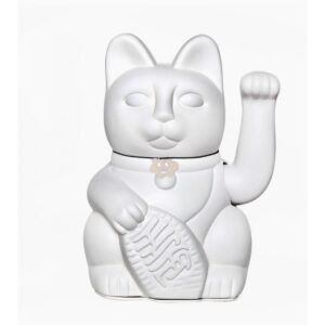 CHAT PORTE BONHEUR BLANC