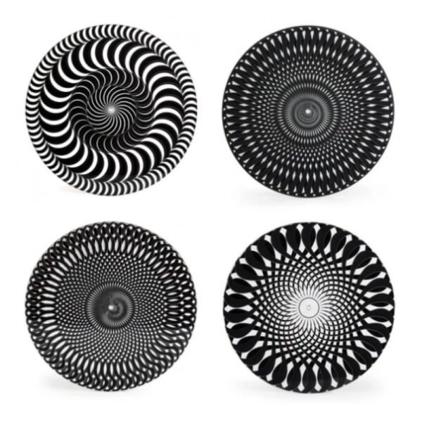 DESSOUS DE VERRE NOIR ET BLANC
