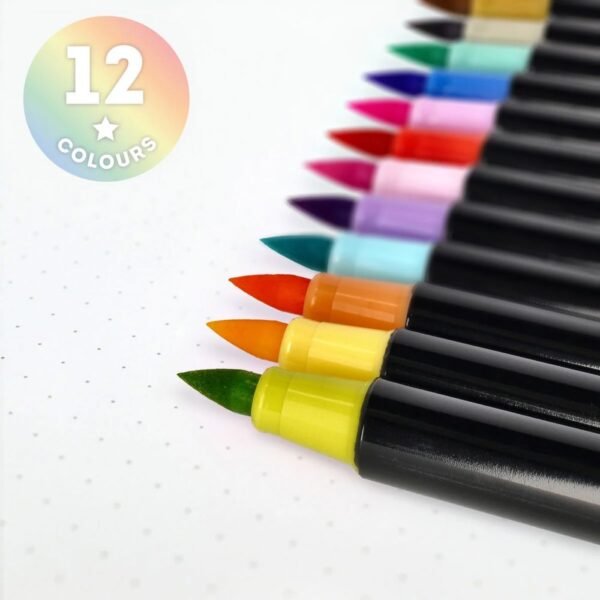 SET DE 12 FEUTRES PASTEL PINCEAUX – Image 3