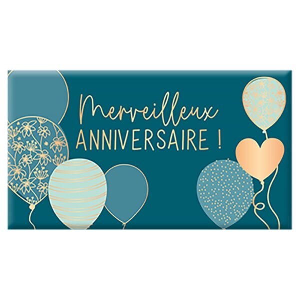 TABLETTE CHOCOLAT NOIR BIO - MERVEILLEUX ANNIVERSAIRE BALLON