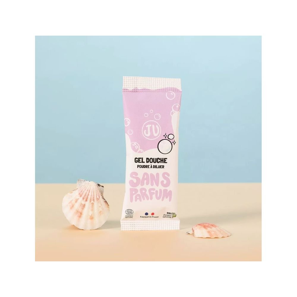 Gel douche peaux sensibles rechargeable en poudre à diluer