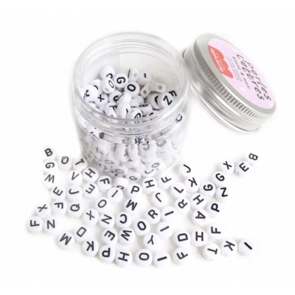 PERLES LETTRES NOIRES ET BLANCHES
