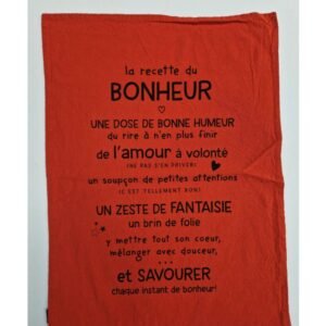 TORCHON COTON LAVE 50X70 LA RECETTE DU BONHEUR