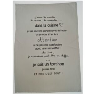 TORCHON COTON LAVE JE SUIS UN TORCHON