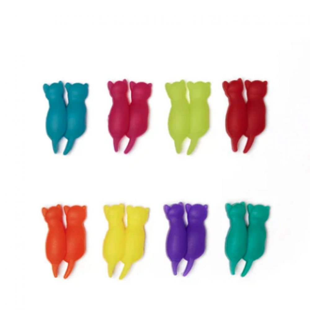MARQUEURS DE VERRE CHAT MULTICOLOR