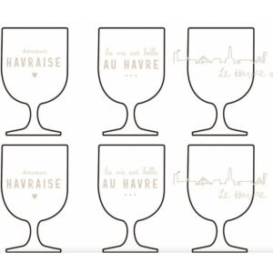 6 VERRES A PIED EMPILABLE - DOUCEUR HAVRAISE
