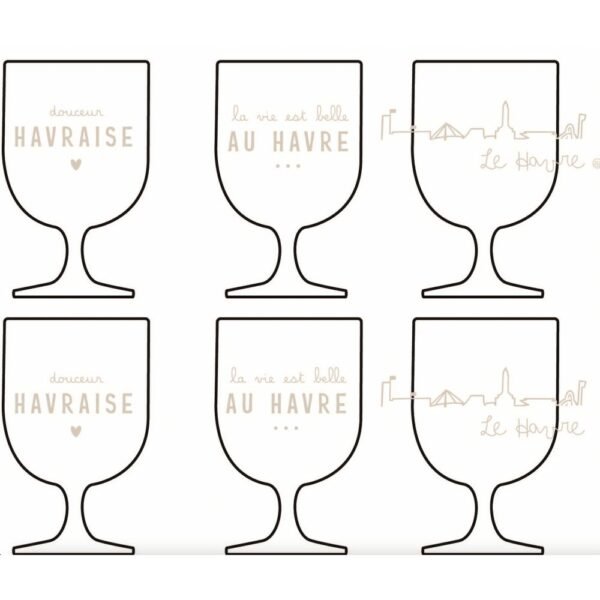 6 VERRES A PIED EMPILABLE - DOUCEUR HAVRAISE