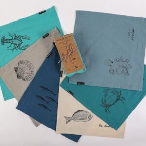 LOT DE 6 SERVIETTES - LE VENT EN POULPE