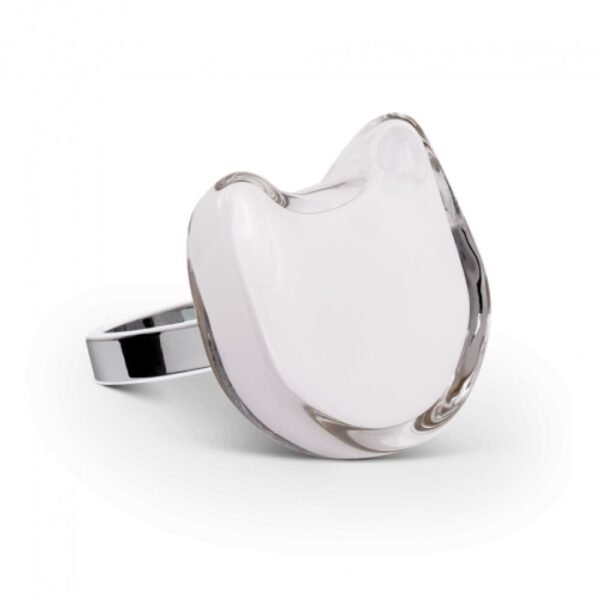 BAGUE CHAT BLANC