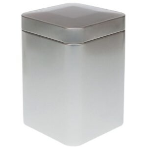 BOITE METAL CARRE ARGENT 100G