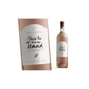 ETIQUETTE BOUTEILLE - VEUX TU ETRE MA TEMOIN