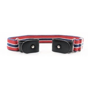 CEINTURE RAYÉE ROUGE SANS BOUCLE ENFANT