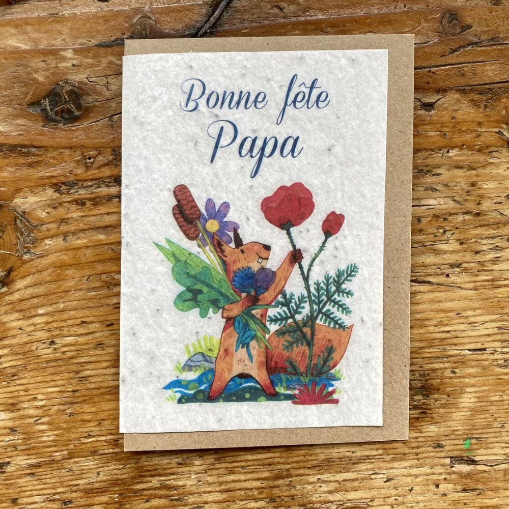 CARTE À PLANTER - BONNE FÊTE PAPA ECUREUIL