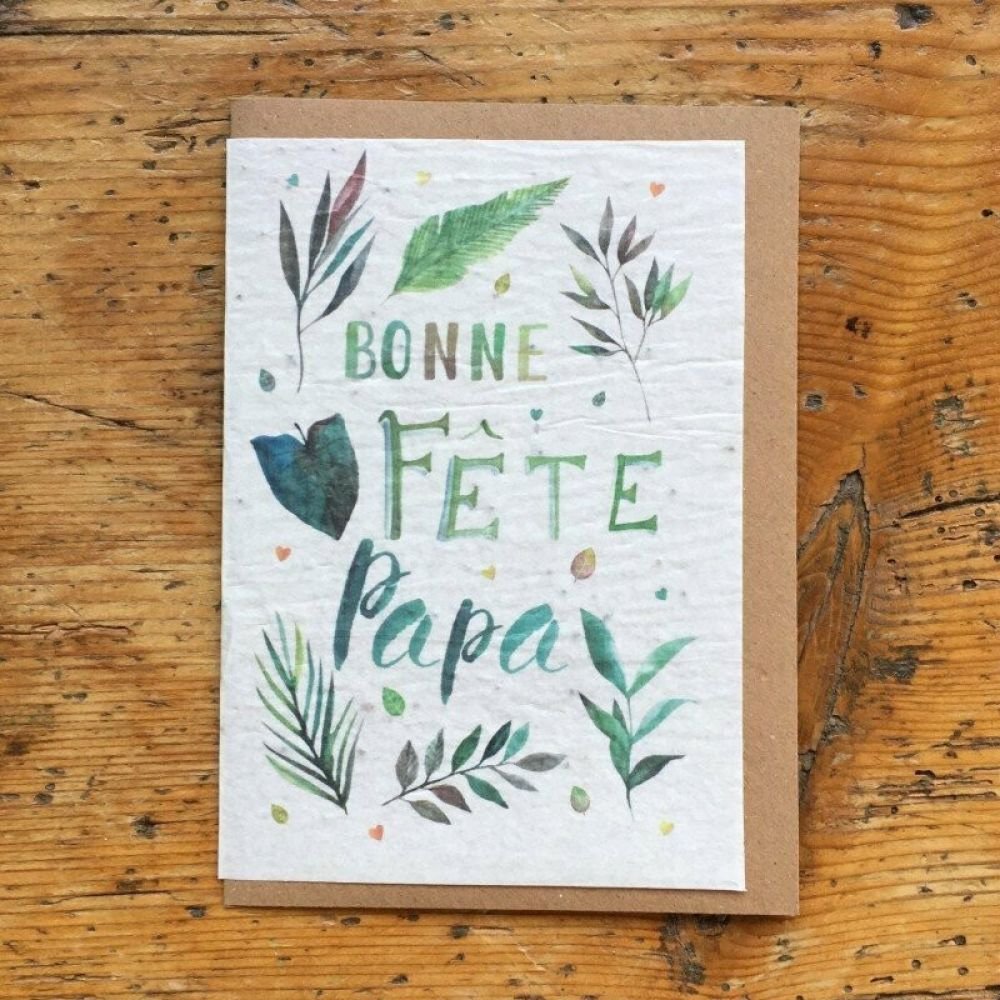 BONNE FÊTE PAPA FEUILLES CARTE À PLANTER